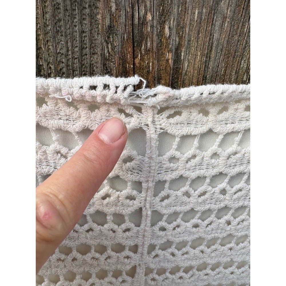 Est. 1946 Womens Ivory Crochet Lace V-Neck Sheath‎ Dress Boho L Cream - Picture 8 of 10